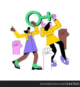 Feminism abstract concept vector illustration. Girl power, gender equality, feminism movement, women equal rights, female riot, feminists protest, social organization, ideology abstract metaphor.. Feminism abstract concept vector illustration.
