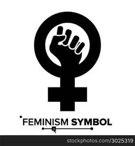 Feminism Protest Symbol Vector. Feminism Woman Gender Power. Female Icon. Feminist Hand. Girls Rights. Isolated Illustration. Woman Symbol Vector. Feminism Power. Female Icon. Feminist Hand. Girls Rights. Women Resist. Isolated Illustration