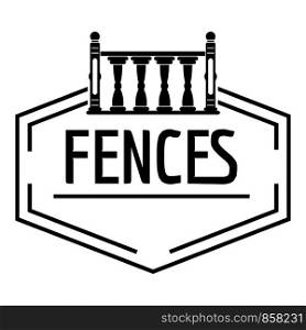 Fence decorative logo. Simple illustration of fence decorative vector logo for web. Fence decorative logo, simple black style