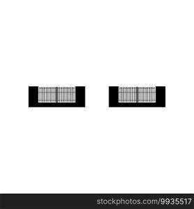Fence icon flat. Black pictogram on white background. Vector illustration symbol