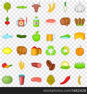 Fence icons set. Cartoon style of 36 fence vector icons for web for any design. Fence icons set, isometric style