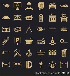 Fence icons set. Simple style of 36 fence vector icons for web for any design. Fence icons set, simle style
