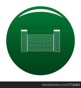 Fence of brick icon. Simple illustration of fence of brick vector icon for any design green. Fence of brick icon vector green