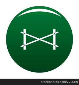 Fence of two rod icon. Simple illustration of fence of two rod vector icon for any design green. Fence of two rod icon vector green