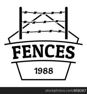 Fence prison logo. Simple illustration of fence prison vector logo for web. Fence prison logo, simple black style