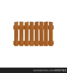 Fence rural country timber of hardwood garden slats, parallel farming boundary pickets isolated cartoon icon. Vector home security protection, outdoor barrier of timber plank panels, wooden fencing. Barrier or fence isolated old timber plank panels
