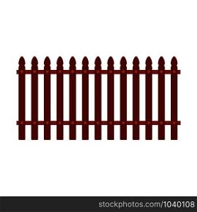 Fence vector icon wooden illustration isolated white. Cartoon element border brown. Garden wall farm plank picket set