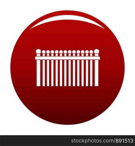 Fence with ball icon. Simple illustration of fence with ball vector icon for any design red. Fence with ball icon vector red