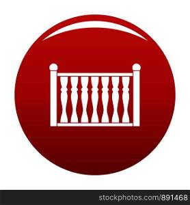 Fence with column icon. Simple illustration of fence with column vector icon for any design red. Fence with column icon vector red