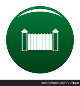 Fence with turret icon. Simple illustration of fence with turret vector icon for any design green. Fence with turret icon vector green