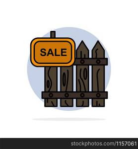 Fence, Wood, Realty, Sale, Garden, House Abstract Circle Background Flat color Icon