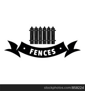 Fence wooden logo. Simple illustration of fence wooden vector logo for web. Fence wooden logo, simple black style
