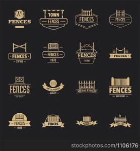 Fencing logo icons set. Simple illustration of 16 fencing logo vector icons for web. Fencing logo icons set, simple style