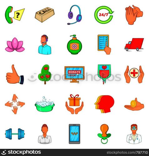 Fend icons set. Cartoon set of 25 fend vector icons for web isolated on white background. Fend icons set, cartoon style