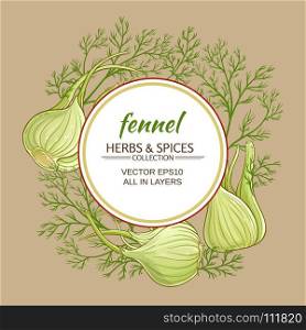 fennel vector frame. fennel plant vector frame on color background