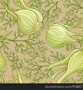 fennel vector pattern. fennel plant vector pattern on color background