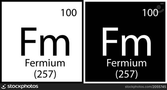 Fermium chemical element. Mendeleev table. Modern design. Education background. Vector illustration. Stock image. EPS 10.. Fermium chemical element. Mendeleev table. Modern design. Education background. Vector illustration. Stock image.