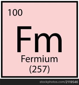 Fermium chemical element. Mendeleev table symbol. Education concept. Pink background. Vector illustration. Stock image. EPS 10.. Fermium chemical element. Mendeleev table symbol. Education concept. Pink background. Vector illustration. Stock image.