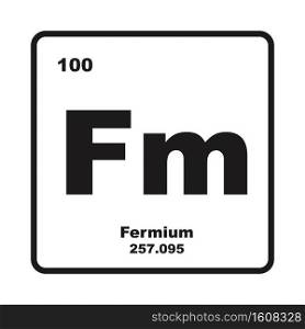 Fermium chemistry icon,chemical element in the periodic table