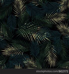 Fern leaf wallpaper. Abstract exotic plant seamless pattern. Tropical palm leaves pattern, botanical background. For book covers, design, graphic art, wrapping paper. Vector illustration. Abstract exotic plant seamless pattern. Tropical palm leaves pattern, vector botanical background.