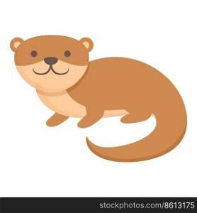 Ferret weasel icon cartoon vector. Cute animal. Sable winter. Ferret weasel icon cartoon vector. Cute animal