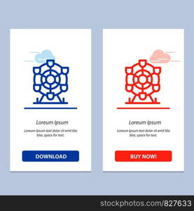 Ferris, Park, Wheel, Canada Blue and Red Download and Buy Now web Widget Card Template