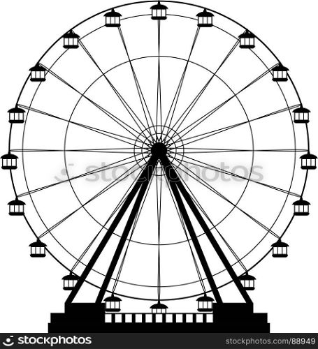 Ferris wheel icon. ferris wheel fair entretaiment round attraction fun vector isolated illustration