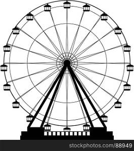 Ferris wheel icon. ferris wheel fair entretaiment round attraction fun vector isolated illustration