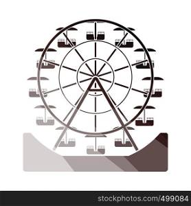 Ferris wheel icon. Flat color design. Vector illustration.