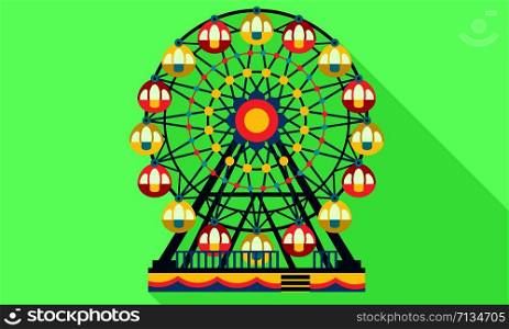 Ferris wheel icon. Flat illustration of ferris wheel vector icon for web design. Ferris wheel icon, flat style