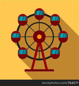 Ferris wheel icon. Flat illustration of ferris wheel vector icon for web design. Ferris wheel icon, flat style