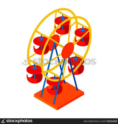 Ferris wheel icon in cartoon style isolated on white background. Entertainment symbol vector illustration. Ferris wheel icon, cartoon style