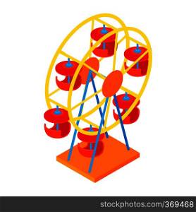 Ferris wheel icon in cartoon style isolated on white background. Entertainment symbol vector illustration. Ferris wheel icon, cartoon style