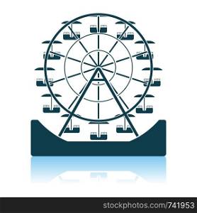 Ferris Wheel Icon. Shadow Reflection Design. Vector Illustration.