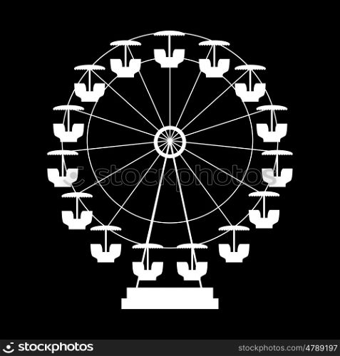 Ferris Wheel Icon Silhouette. Entertainment Round Attraction. Vector Illustration EPS10. Ferris Wheel Icon Silhouette. Entertainment Round Attraction. Ve