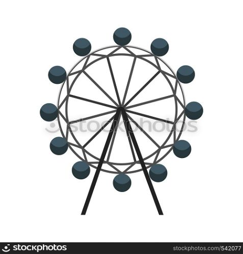 Ferris wheel Vector Icon. Attraction symbol. Flat vector illustration isolated on white background. Ferris wheel Vector Icon. Attraction symbol. Flat vector illustration