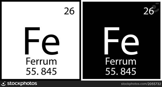 Ferrum chemical sign. Science structure. Square frames. Flat art. Mendeleev table. Vector illustration. Stock image. EPS 10.. Ferrum chemical sign. Science structure. Square frames. Flat art. Mendeleev table. Vector illustration. Stock image.