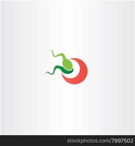fertilization sperm and egg cell logo vector icon design