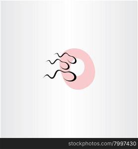 fertilization sperm and egg vector icon life