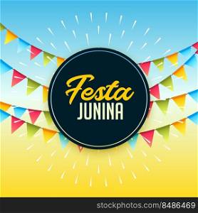 festa junina celebration background with party flags