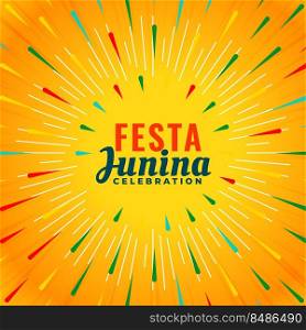 festa junina celebration card with bursting confetti 