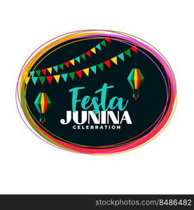 festa junina celebration card with decorative elements