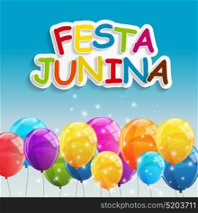 Festa Junina Holiday Background. Traditional Brazil June Festival Party. Midsummer Holiday. Vector illustration with Ribbon and Flags. EPS10. Festa Junina Holiday Background. Traditional Brazil June Festival Party. Midsummer Holiday. Vector illustration with Ribbon and Flags