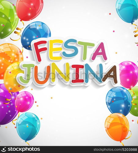 Festa Junina Holiday Background. Traditional Brazil June Festival Party. Midsummer Holiday. Vector illustration with Ribbon and Flags. EPS10. Festa Junina Holiday Background. Traditional Brazil June Festival Party. Midsummer Holiday. Vector illustration with Ribbon and Flags