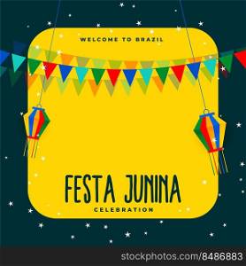 festa junina traditional poster with party flags decoration