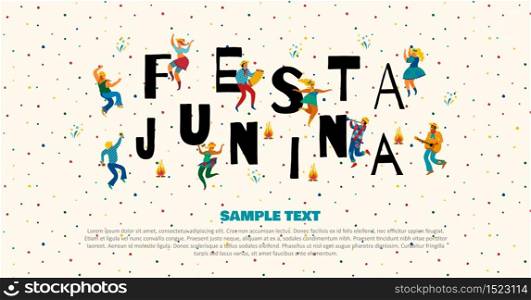 Festa Junina. Vector templates for Latin American holiday, the June party of Brazil. Design for banner and over use.. Festa Junina. Vector templates