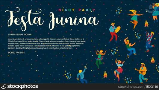 Festa Junina. Vector templates for Latin American holiday, the June party of Brazil. Design for banner and over use.. Festa Junina. Vector templates