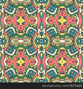 festival art seamless pattern. Ethnic geometric print. Colorful repeating background texture. Fabric, cloth design, wallpaper, wrapping. Tribal vintage abstract geometric ethnic seamless pattern ornamental.