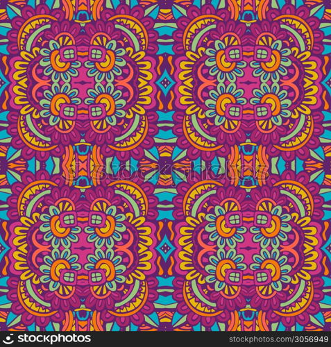 Festival doodle Carnival floral paisley medallion pattern. Ethnic Doodle graphics art ornament surface design. Can be used for textile, greeting card, coloring book, phone case print. Ethnic tribal festive pattern for fabric. Abstract Doodle style seamless pattern ornamental. Mexican design