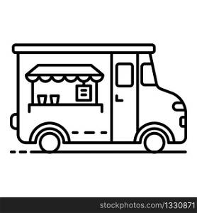 Festival food vehicle icon. Outline festival food vehicle vector icon for web design isolated on white background. Festival food vehicle icon, outline style
